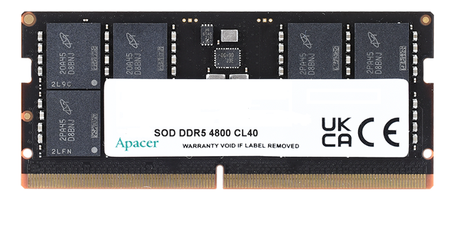 Оперативная память APACER DDR5 16GB 4800MHz SO-DIMM PC5-38400 CL40 1.1V 2048*8 3 years AS16GHB48CTBB