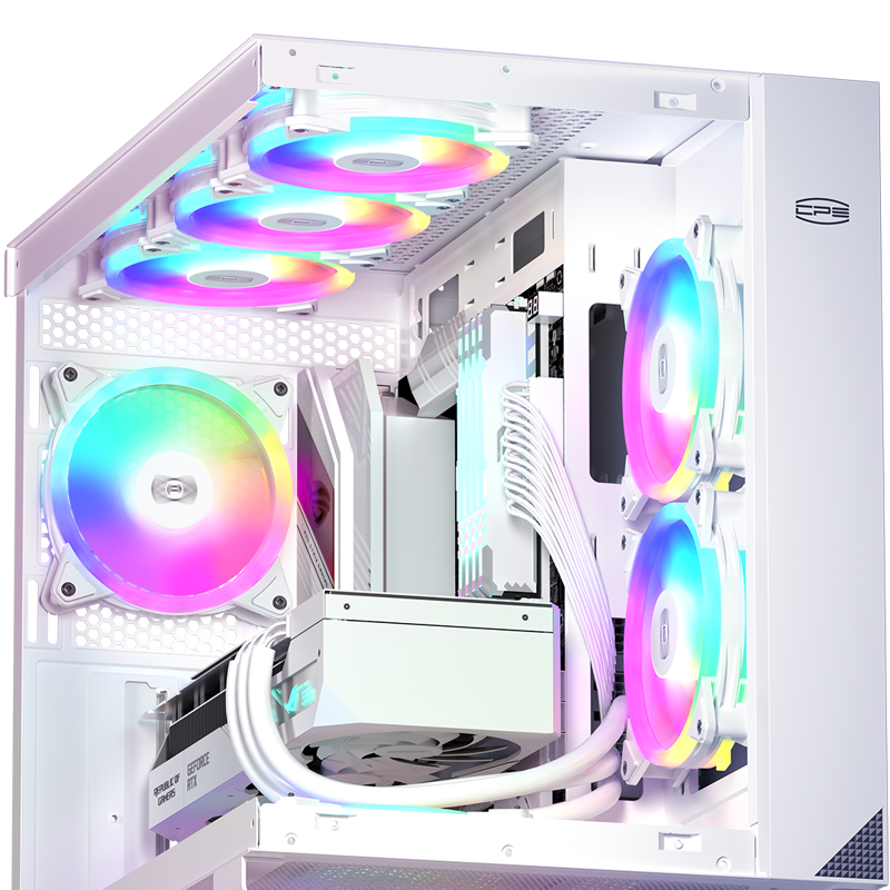 Кулер для корпуса PCCooler F3 T120 ARGB WH (120x120x25mm, 4-pin PWM, ARGB, 46CFM, 21.6dBA, 1800RPM, 