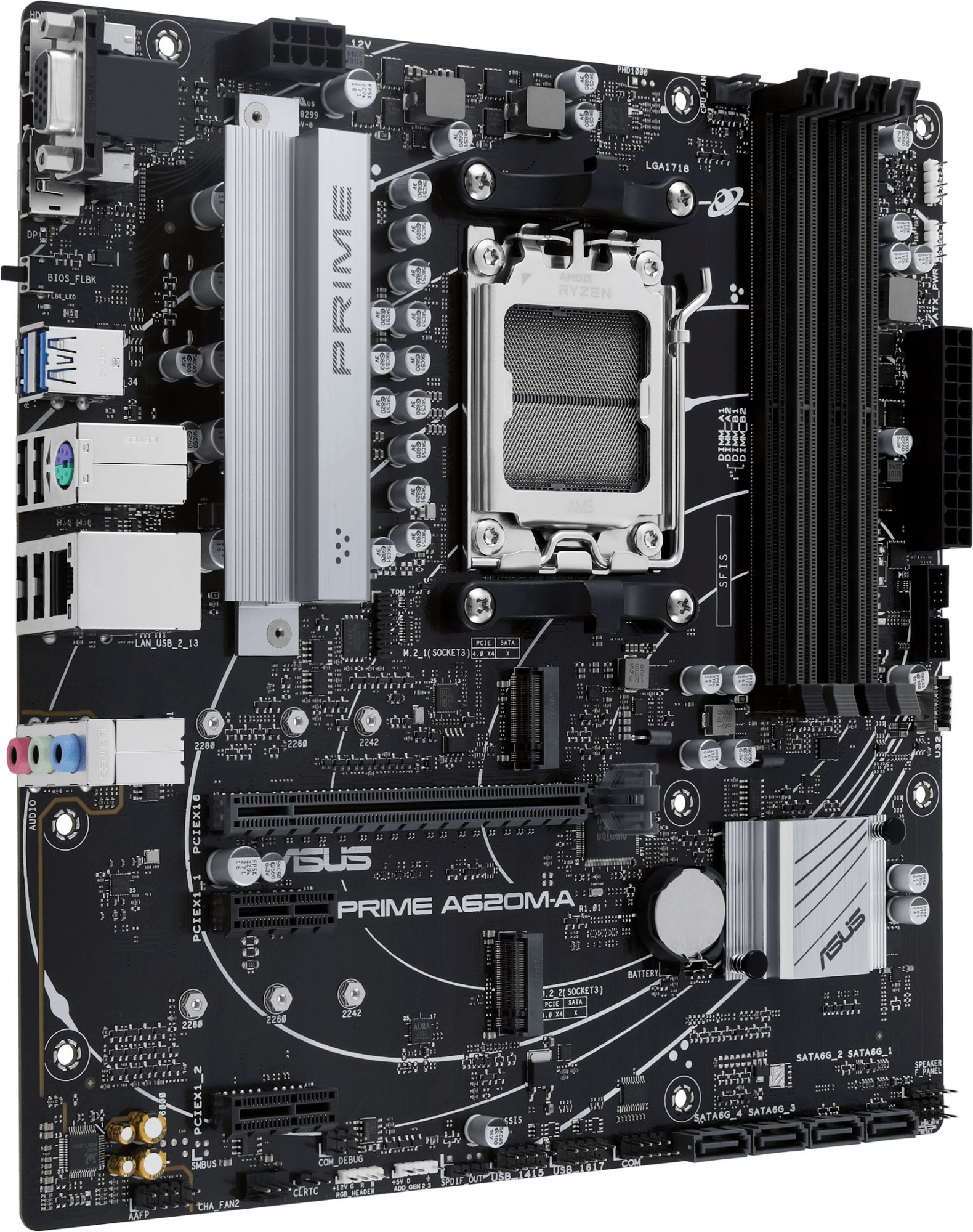 Материнская плата Asus PRIME A620M-A-CSM Socket AM5 AMD A620 4xDDR5 mATX AC`97 8ch(7.1) GbLAN RAID+V