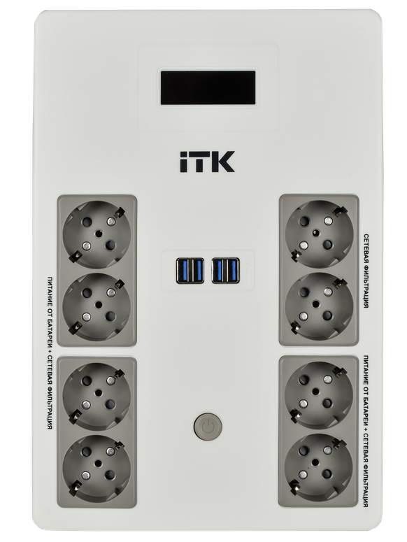 Источник бесперебойного питания ITK Electra EST8-1000VA-1-001 600Вт 1000ВА черный