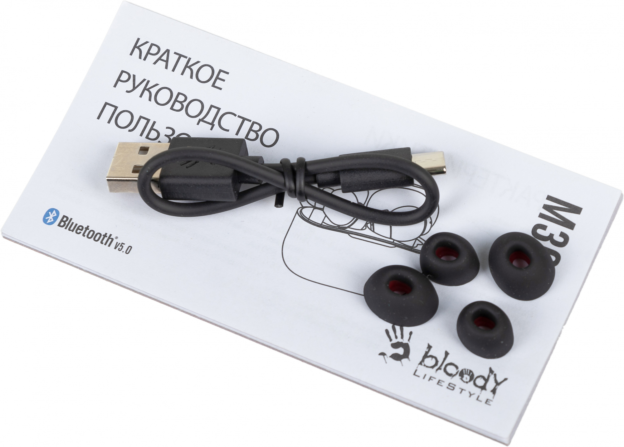 Гарнитура внутриканальные A4Tech Bloody M30 черный беспроводные bluetooth в ушной раковине (M30 (BLA