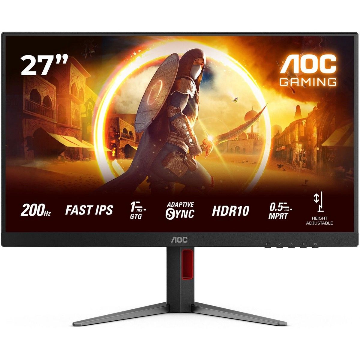 Монитор 27" AOC 27G4HA  IPS, 1920x1080, 200Hz, 1ms, 300сd/m, 1000:1, HDR10 | 2xHDMI(2.0), DP(1.