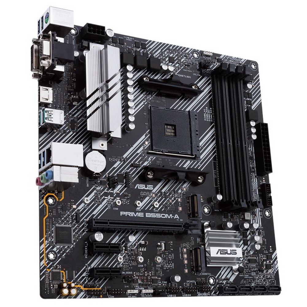 Материнская плата ASUS PRIME B550M-A AM4 mATX 4xDDR4 PCIEx16 2xPCIEx1 2xM.2 HDMI DVI VGA GLAN {10}