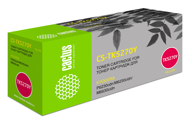 Картридж лазерный Cactus CS-TK5270Y TK-5270Y желтый (6000стр.) для Kyocera Ecosys P6230cdn/M6230cidn