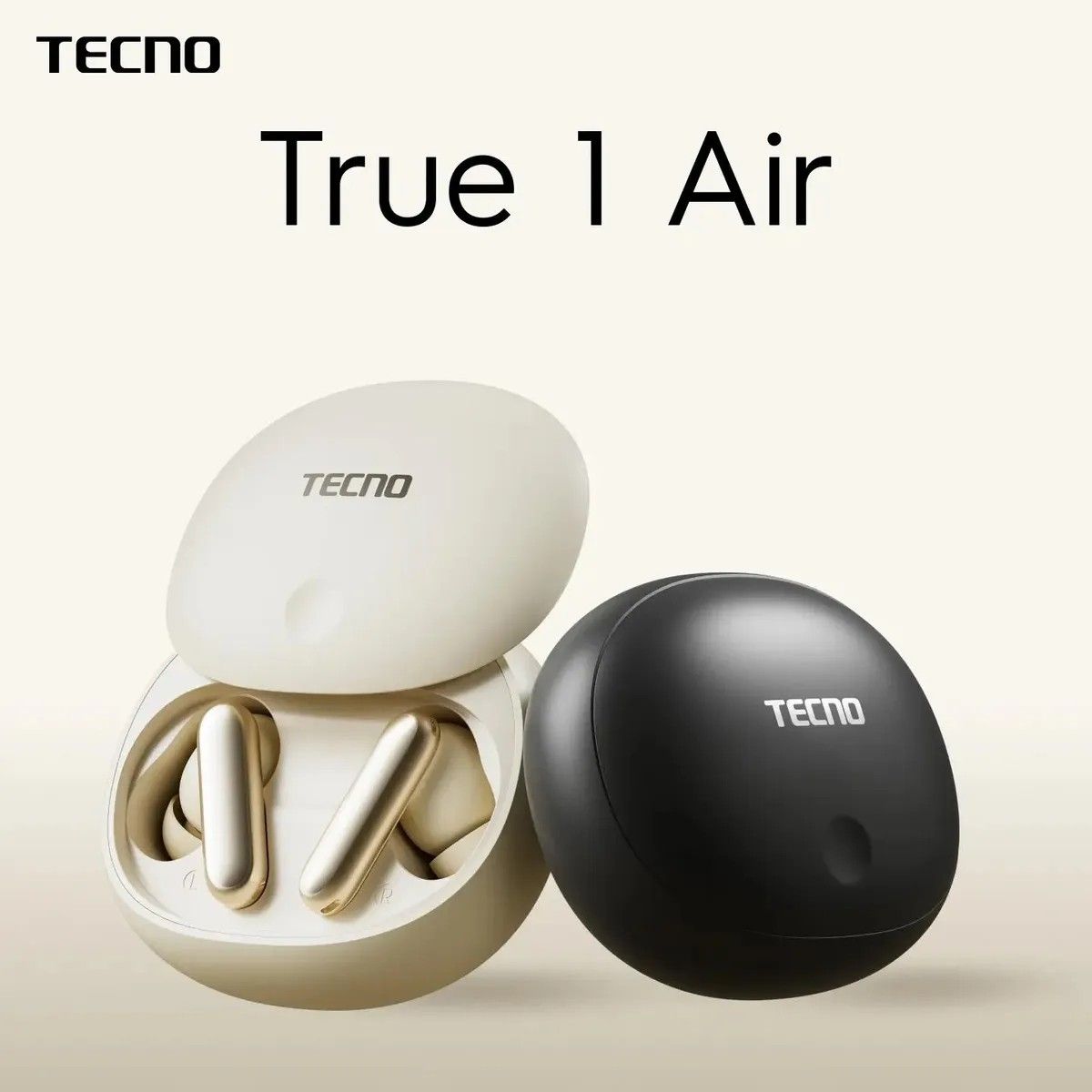 Гарнитура внутриканальные Tecno True 1 Air TU01 кремовый беспроводные bluetooth в ушной раковине (TU