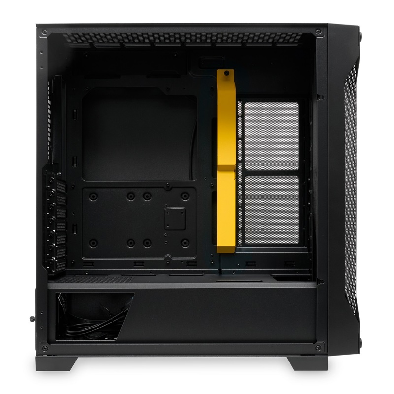 Корпус HSPD M541, Mesh Mid Tower, Black, TG, 0.7 SPCC, no fans, ATX, mATX, mITX, 170/405/210mm, 2x2.