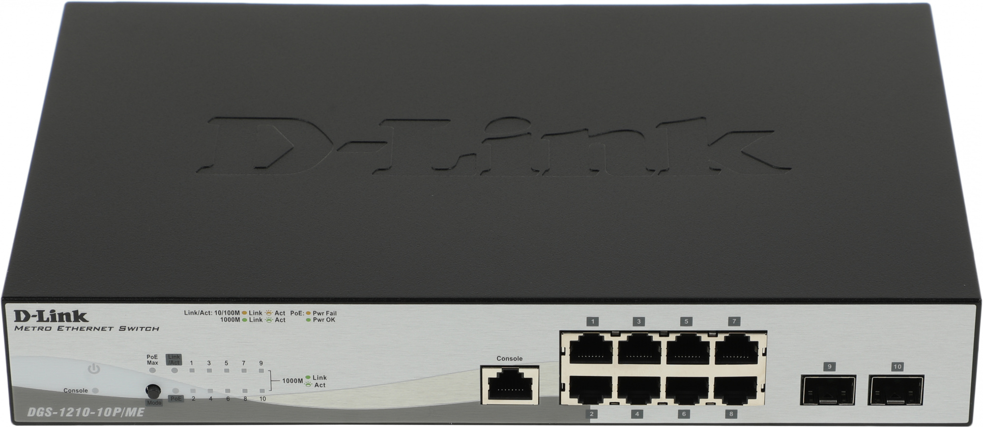 Коммутатор D-Link DGS-1210-10P/ME/A1A 8x1Гбит/с 2SFP 8PoE управляемый