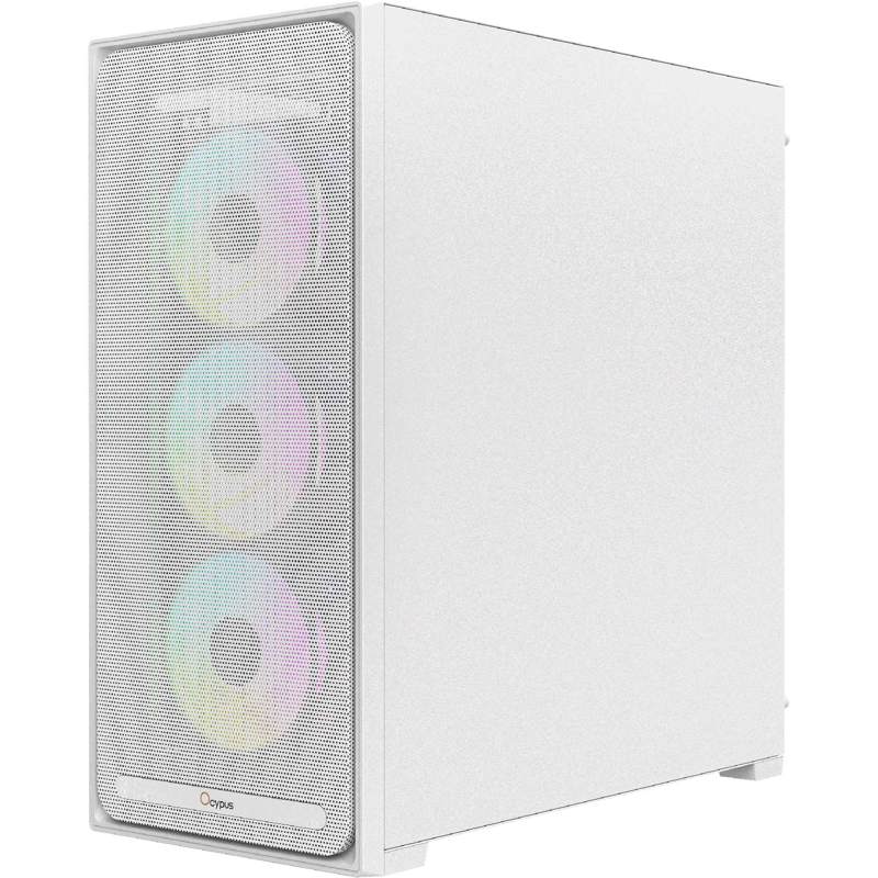 Корпус Ocypus Delta C70 WH ARGB, Midi-Tower, TG, 4x120mm ARGB, 2xUSB-A 3.0 + 1xUSB-C 3.1, E-ATX, ATX