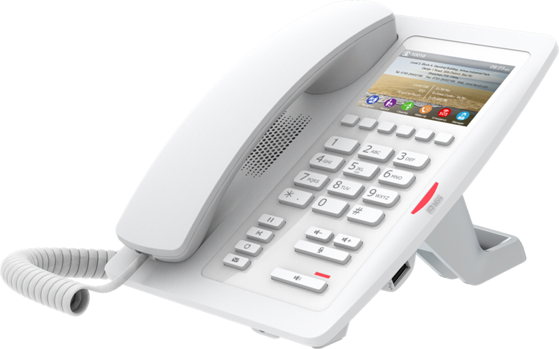 SIP-Телефон Fanvil H5, 2 SIP-акк., 3.5", 480x320 Цвет. экран, POE, БП в комп., 2x100 Mbps, Белый, 6 