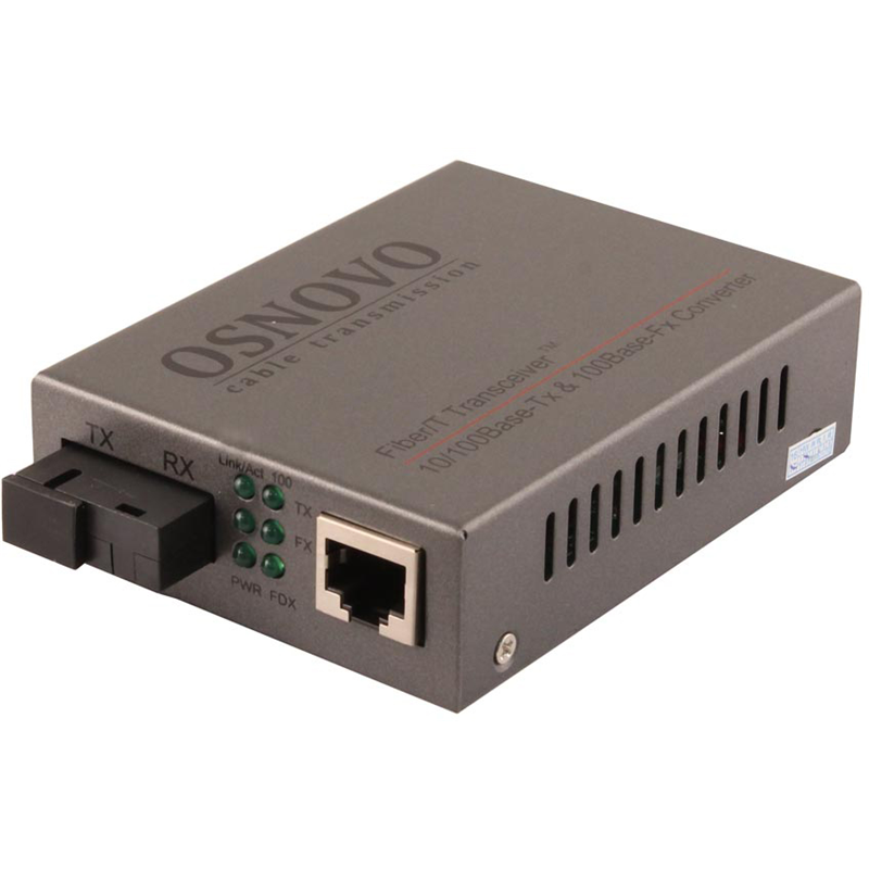 Медиаконвертер OSNOVO OMC-100-11S5a Оптический Fast Ethernet медиаконвертер для передачи Ethernet по