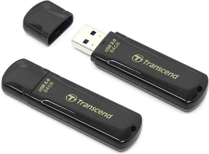 Флеш накопитель 64GB Transcend JetFlash 700, USB 3.1, Черный