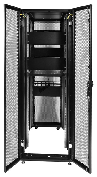 Шкаф ЦМО Шкаф серверный ПРОФ напольный 42U (600x1200) дверь перфор., задние двойные перфор., черный,