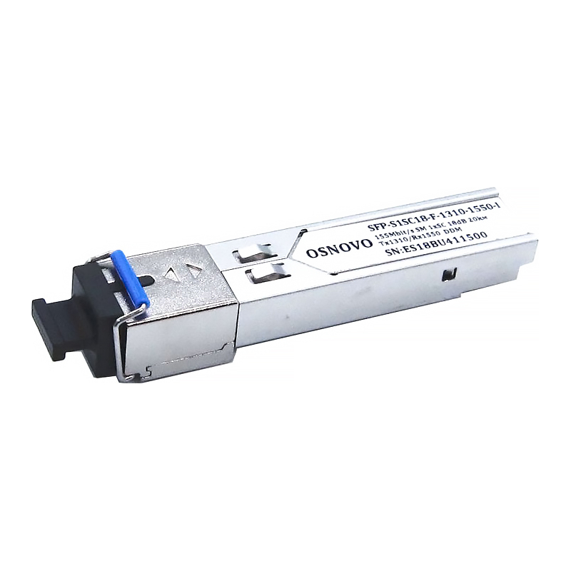 Промышленный оптический SFP модуль OSNOVO SFP-S1SC18-F-1310-1550-I Оптический SFP Модуль промышленны