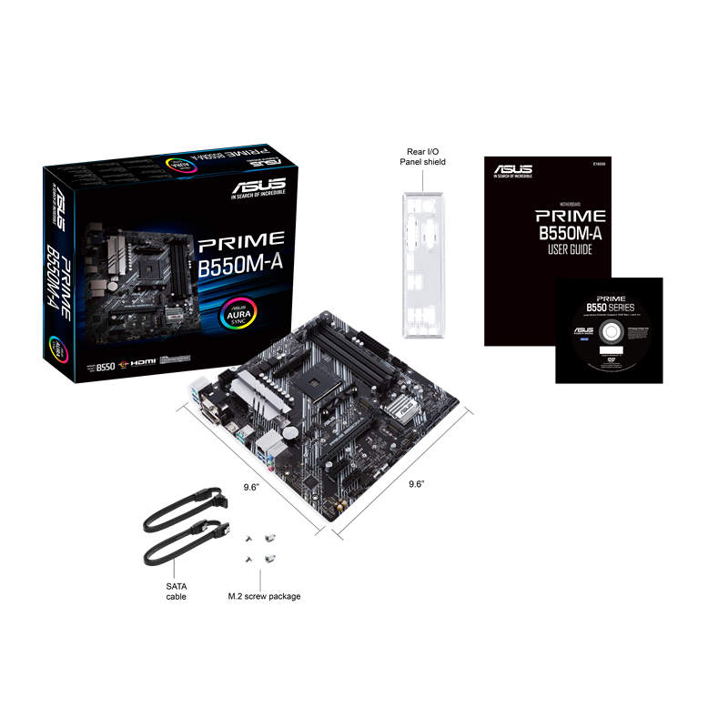 Материнская плата Asus PRIME B550M-A Soc-AM4 AMD B550 4xDDR4 mATX AC`97 8ch(7.1) GbLAN RAID+VGA+DVI+