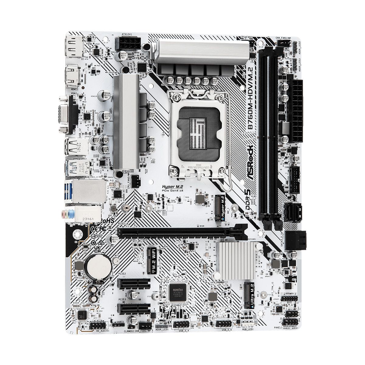 Материнская плата Asrock B760M-HDV/M.2 Soc-1700 Intel B760 2xDDR5 mATX AC`97 8ch(7.1) 2.5Gg RAID+VGA