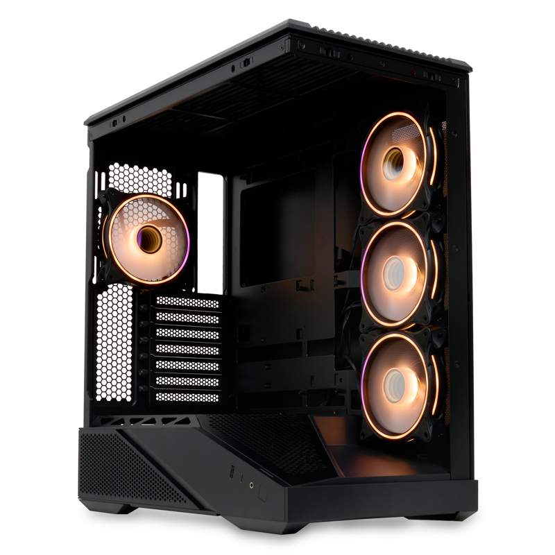 Корпус HSPD F711, Panoramic Full Tower, Black, TG, 0.7 SPCC, 4x120mm ARGB (FN027) ATX, mATX, mITX 19