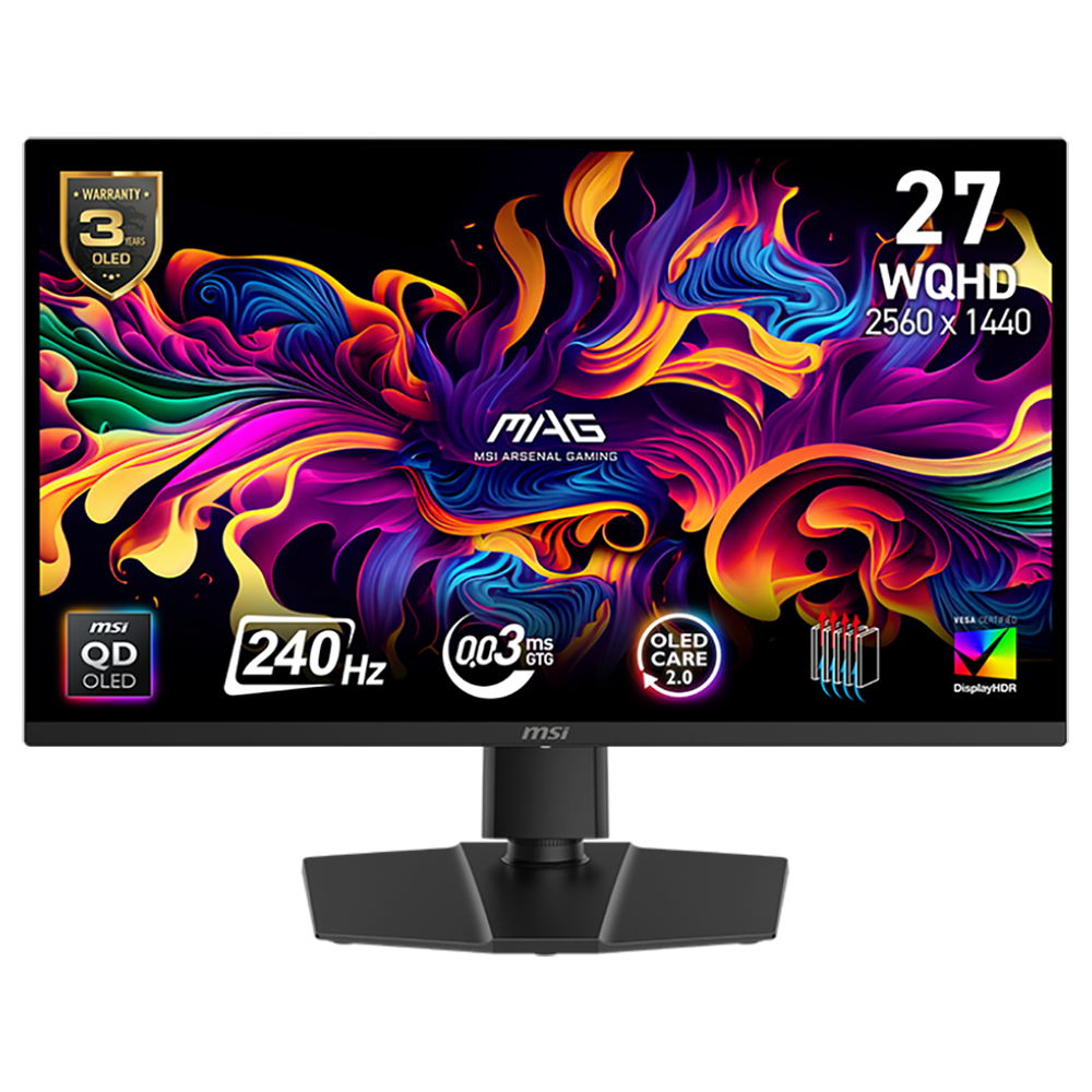 Монитор MSI 26.5" Mag 271QP QD-OLED X24 черный QD OLED LED 16:9 HDMI матовая HAS Piv 240cd 178гр/178