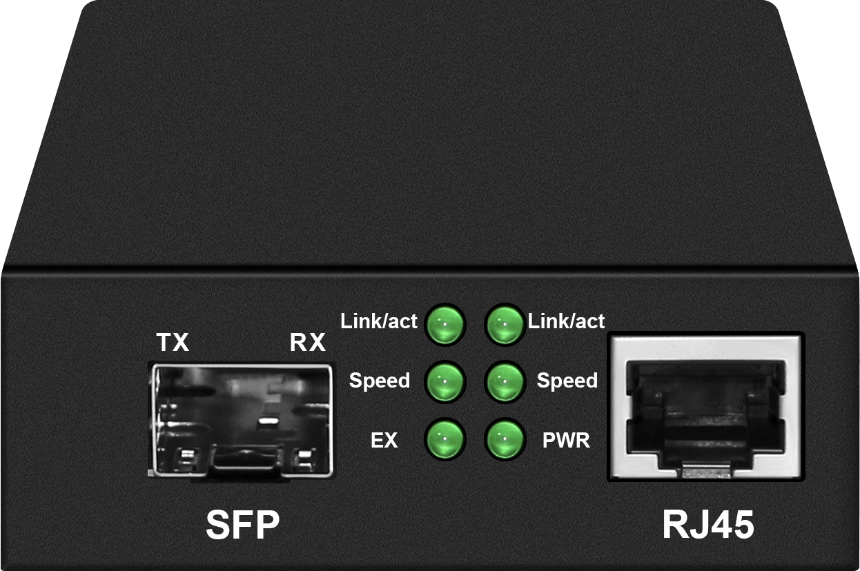 Медиаконвертер Gigabit Ethernet, SFP 1000Мбит/c, RJ45 10/100/1000Мбит/c, поддержка LFP. Металлически