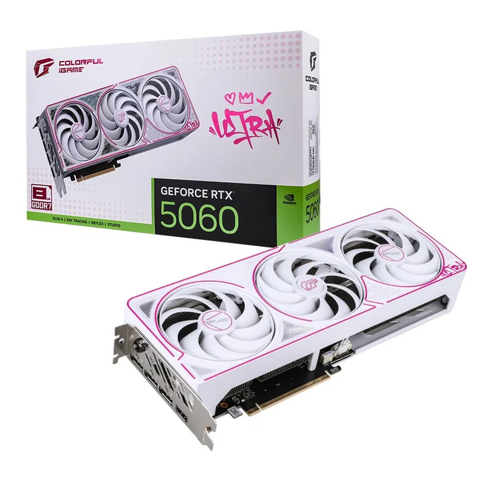 Видеокарта Colorful RTX5060 ULTRA W OC 8GB-V 8GB GDDR7 128bit 3xDP HDMI 3FAN RTL
