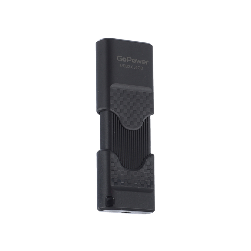 Флеш-накопитель GoPower SLIDER 4GB USB2.0 пластик черный матовый
