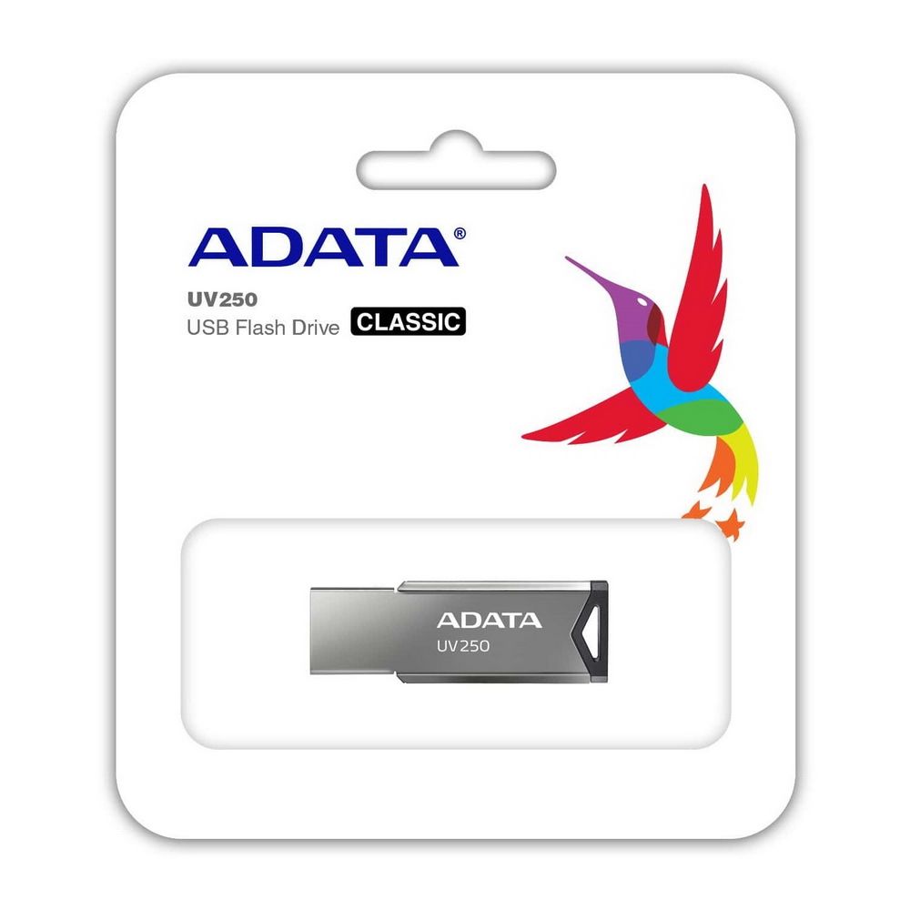 Флеш Диск A-Data 64Gb UV250 AUV250-64G-RBK USB2.0 серебристый