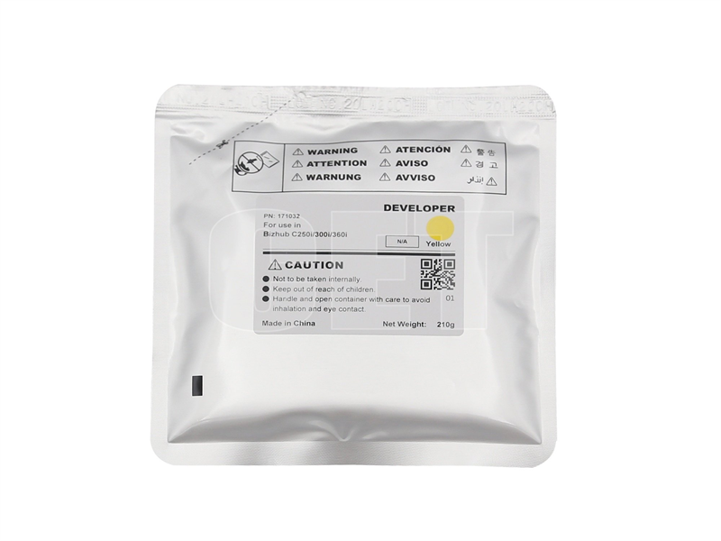 Тонеры и девелоперы Девелопер для KONICA MINOLTA Bizhub C250i/300i/360i (CET) Yellow, 210г, 1000000