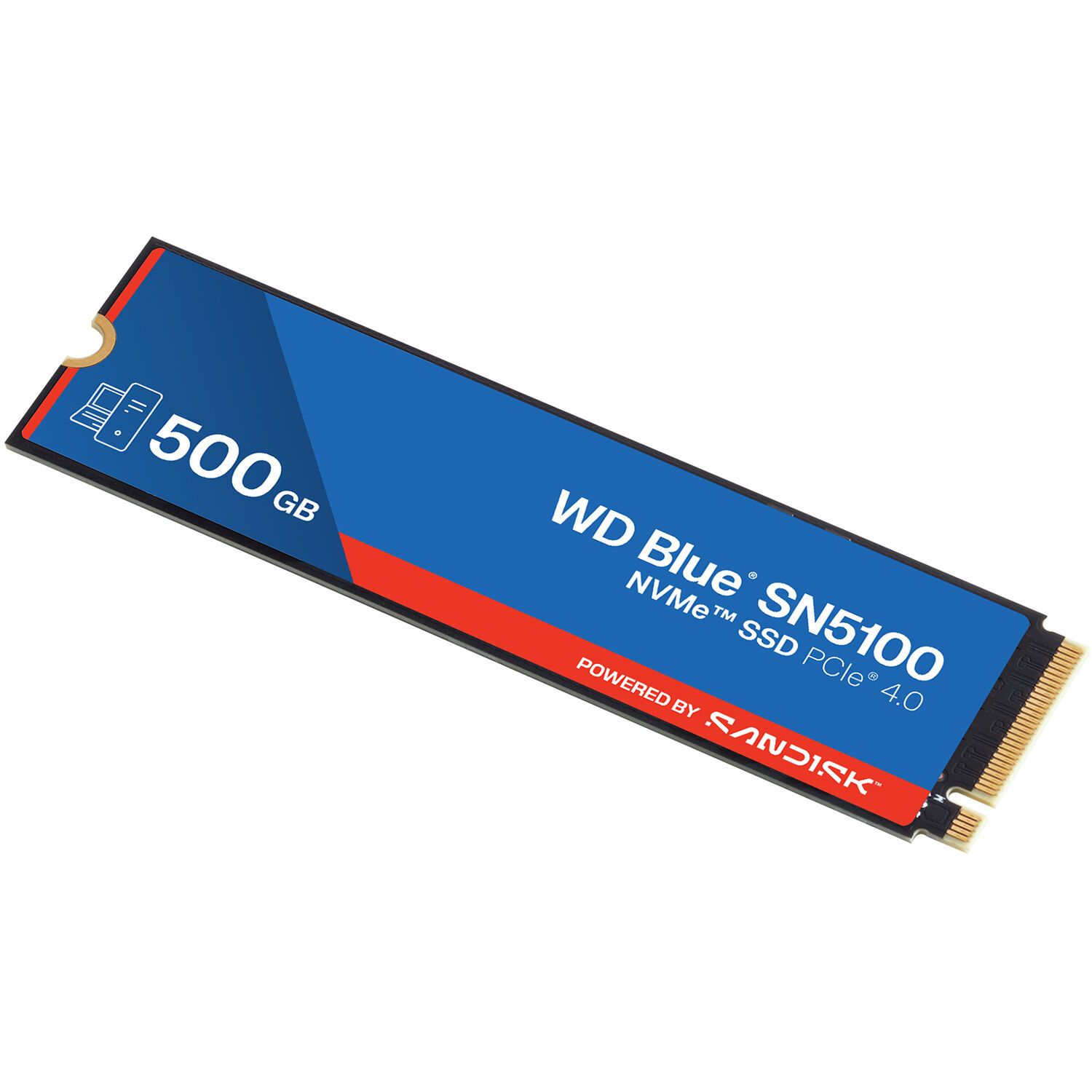 Твердотельный диск 500GB WD Blue SN5100, NVMe, M.2 2280, PCI-E 4x4 [R/W - 6600/5600 MB/s]