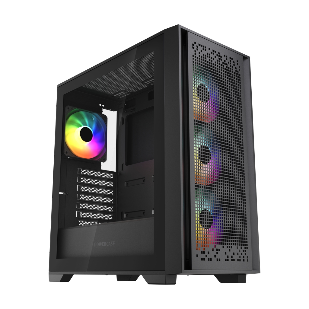Kopnyc Powercase ByteFlow Black, Tempered Glass, 4x120mm ARGB fans, ARGB HUB, черный, ATX [CBFB-A4]
