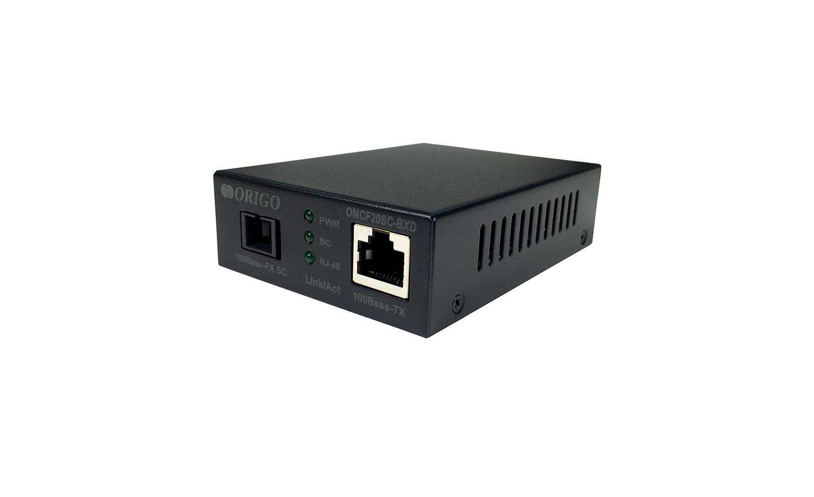 Медиаконвертер ORIGO WDM медиаконвертер, 100Base-TX / 100Base-FX (SC), Tx:1550 нм, Rx:1310 нм, одном