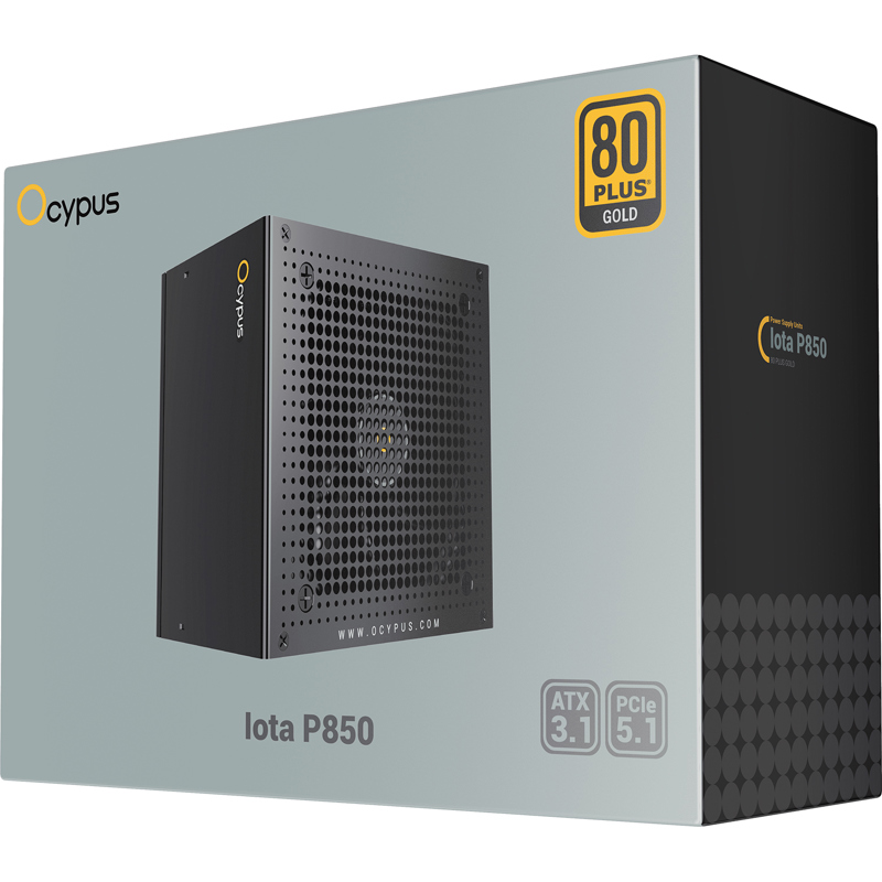 Блок питания Ocypus Iota P850, Model P850-GF, 850W 80+ Gold (ATX, 3.1, Full modular, 1x24(20+4)pin, 