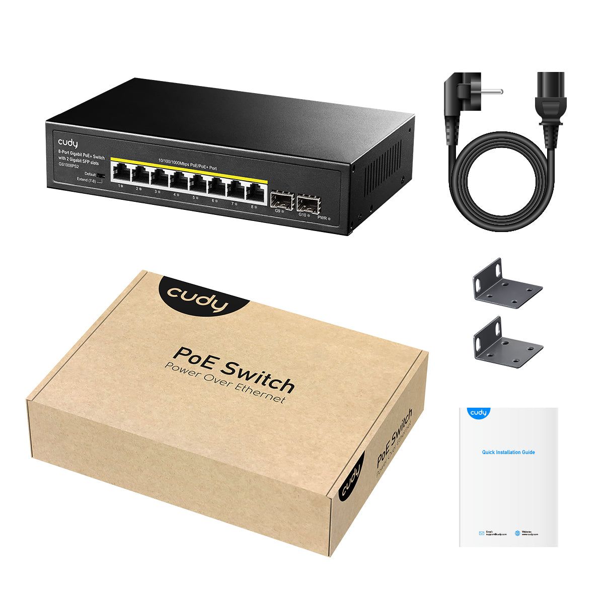 Коммутатор Cudy GS1008PS2 (L2) 8x1Гбит/с 2SFP 8PoE+ 120W неуправляемый
