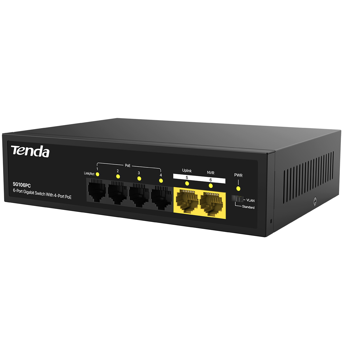 Коммутатор Tenda SG106PC (L2) 6x1Гбит/с 4PoE 50W неуправляемый