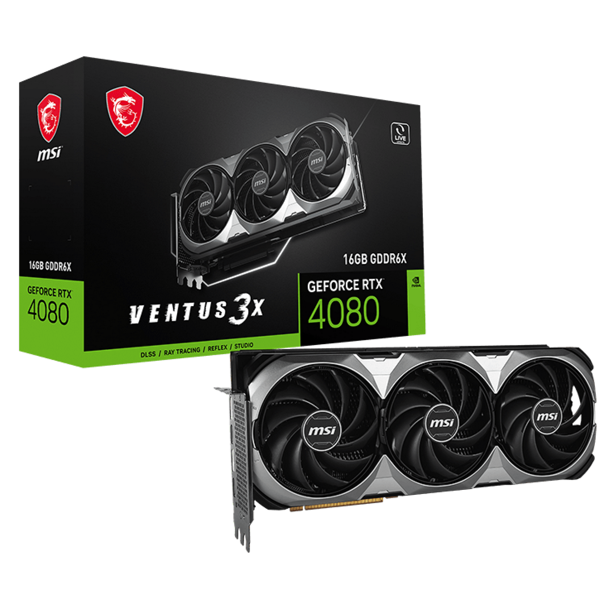 Видеокарта PCIE16 RTX4080 16GB RTX 4080 16GB VENTUS 3X E MSI