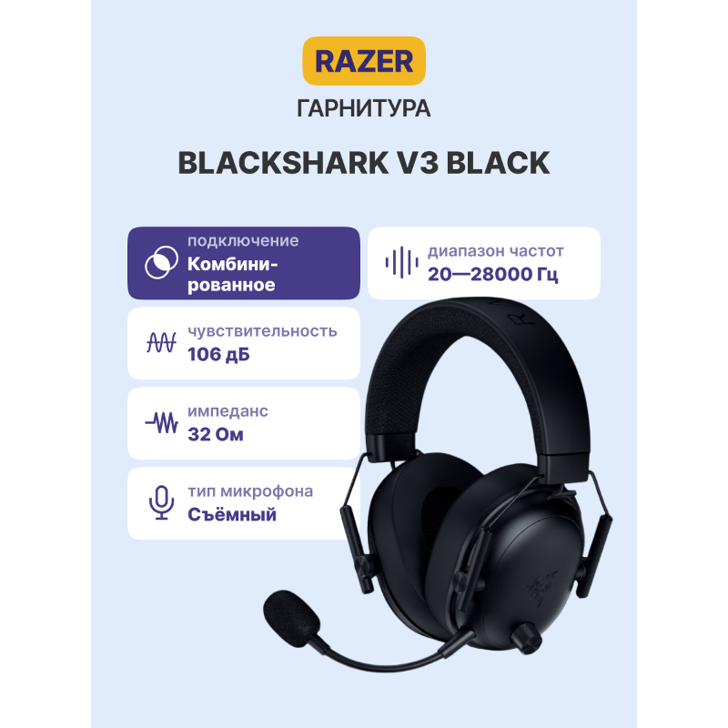Гарнитура Razer BlackShark V3 - Black
