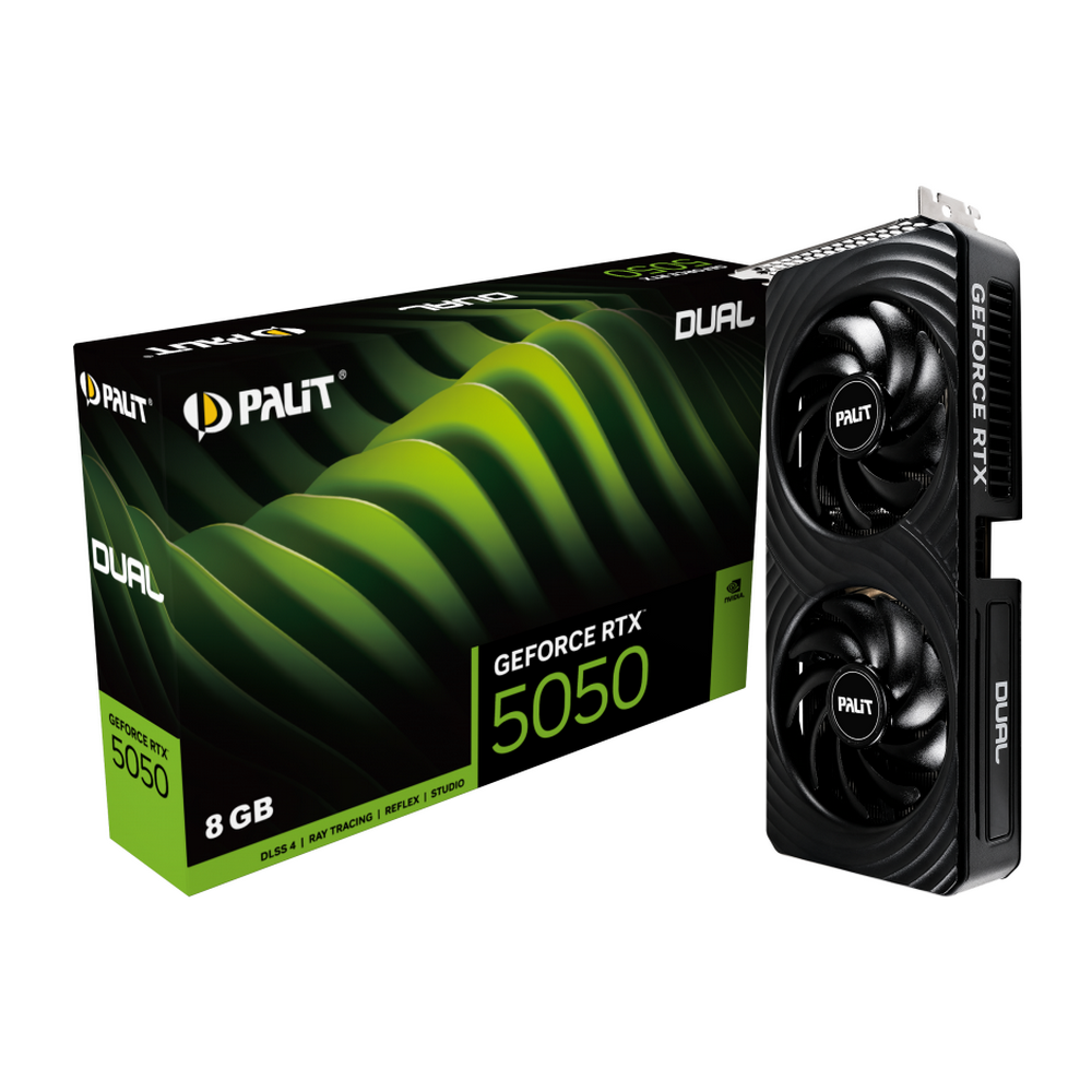 Видеокарта Palit PCI-E 5.0 PA-RTX5050 DUAL NVIDIA GeForce RTX 5050 8Gb 128bit GDDR6 2317/20000 HDMIx