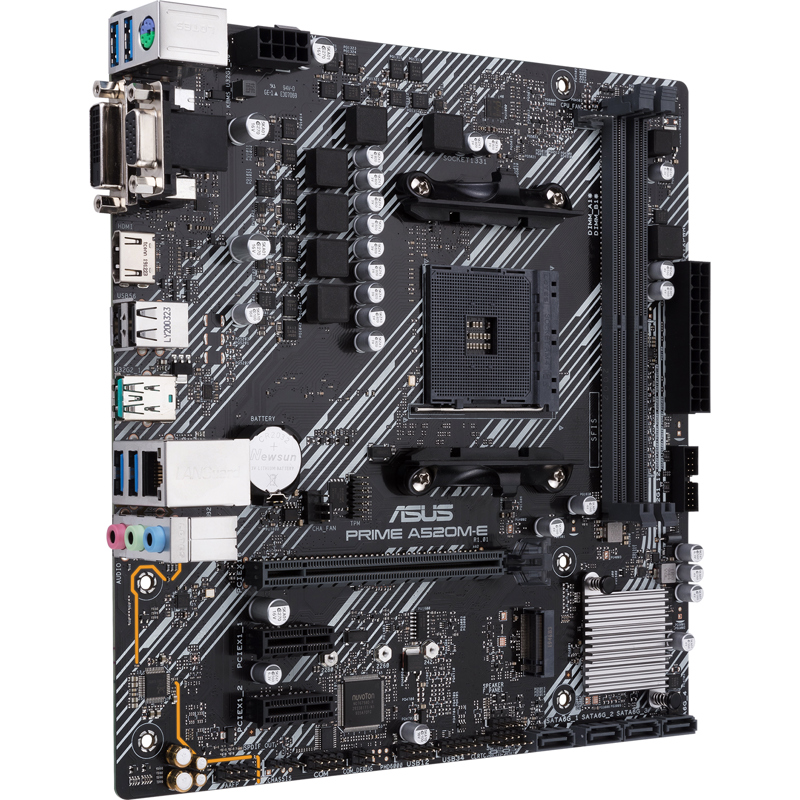 Материнская плата Asus PRIME A520M-E/CSM Soc-AM4 AMD A520 2xDDR4 mATX AC`97 8ch(7.1) GbLAN RAID+VGA+