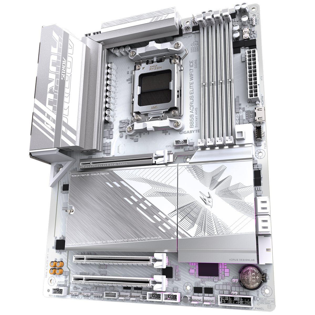 Материнская плата Gigabyte B850 AORUS ELITE WIFI7 ICE Socket AM5 AMD B850 4xDDR5 ATX AC`97 8ch(7.1) 