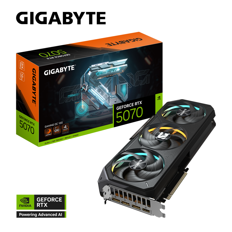 Видеокарта Gigabyte PCI-E 5.0 GV-N5070GAMING OC-12GD 1.0 NVIDIA GeForce RTX 5070 12Gb 192bit GDDR7 2