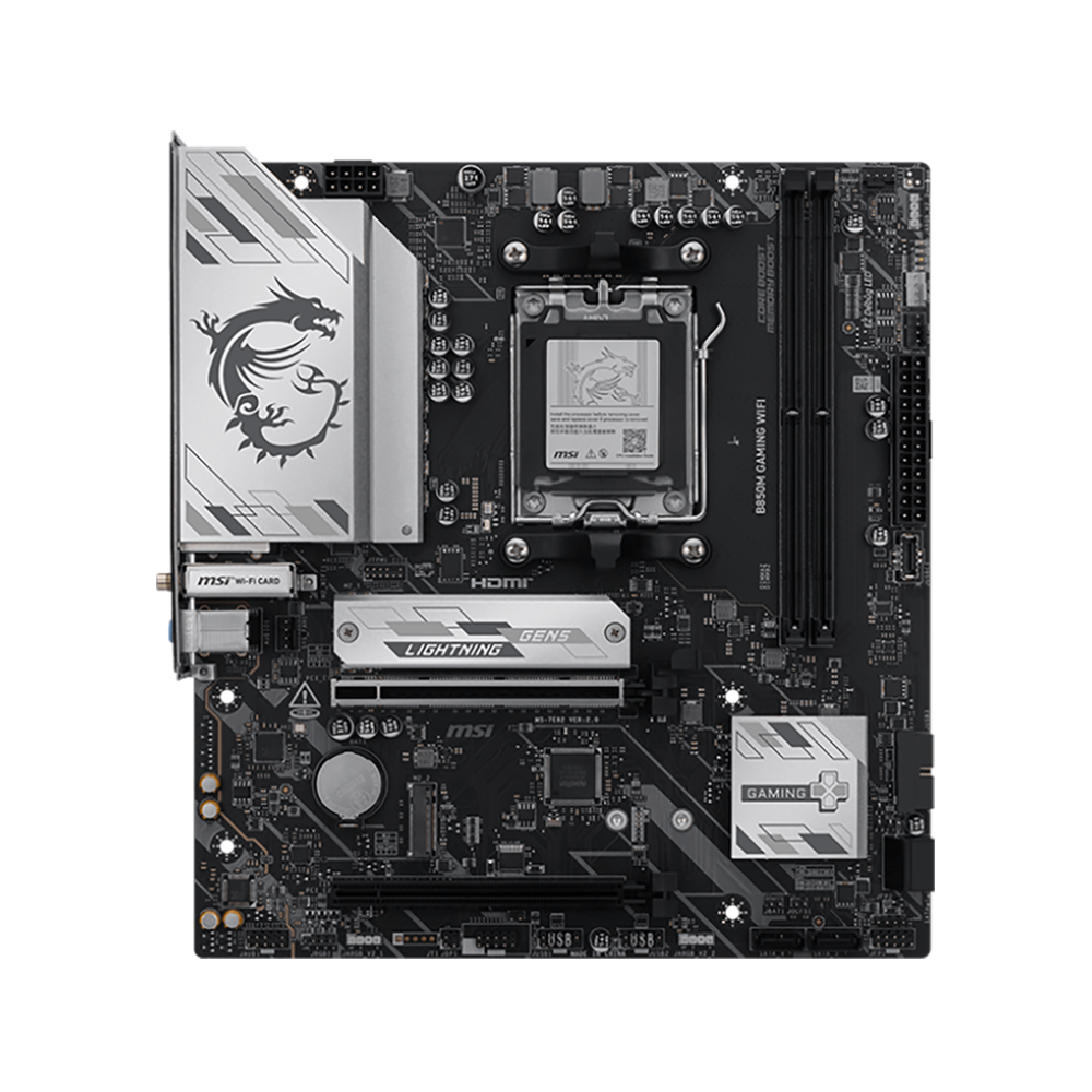 Материнская плата MSI B850M GAMING WIFI Socket AM5 AMD B850 2xDDR5 mATX AC`97 8ch(7.1) 2.5Gg RAID+HD