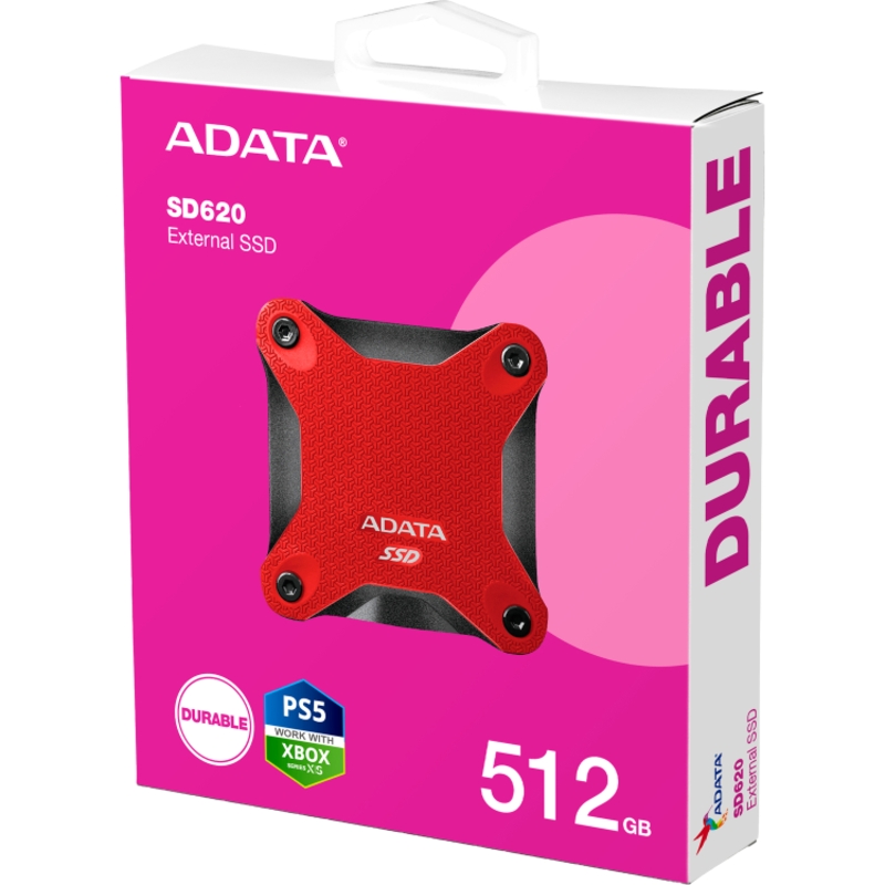 Накопитель SSD A-Data USB3.1 512GB SD620-512GCRD SD620 2.5" красный