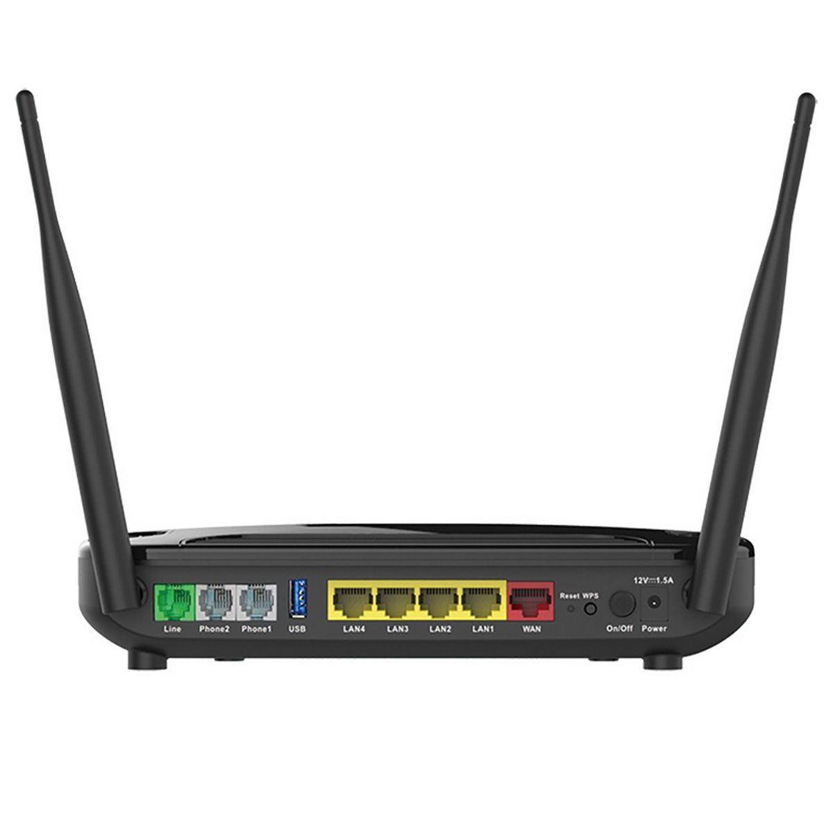 Беспроводной гигабитный маршрутизатор с поддержкой 3G/LTE, 2 FXS-портами, 1 PSTN-портом (lifeline) и