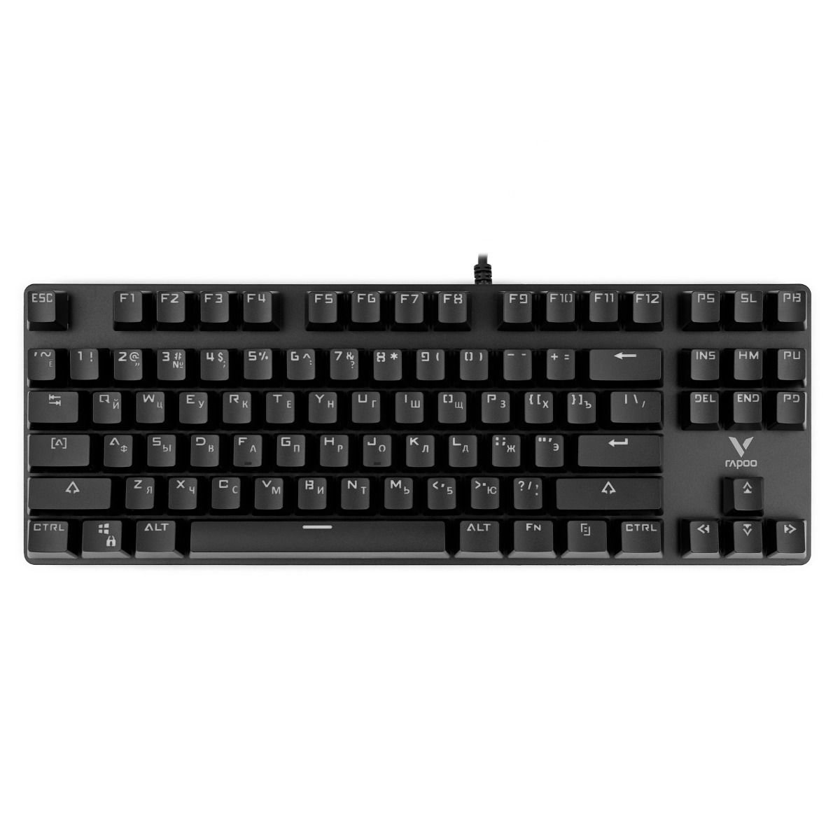 RAPOO Игровая механическая клавиатура проводная V500ALLOY, цвет - черный (12828)