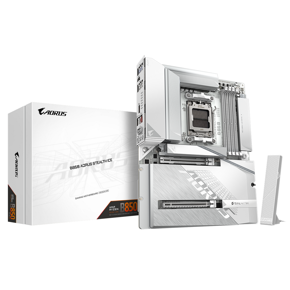 Материнская плата Gigabyte B850 AORUS STEALTH ICE, RTL