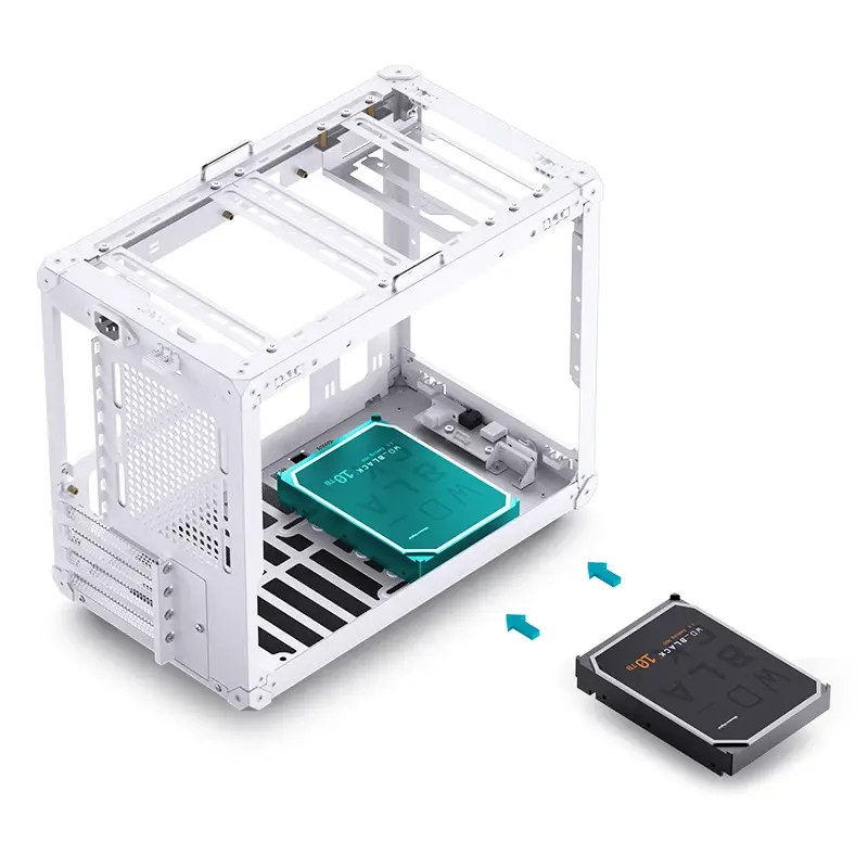 Корпус JONSBO C6 MAX Handle, Mini-Tower, TG, no fan, 1xUSB-A 3.0 + 1xUSB-C 3.1, mATX, mITX White