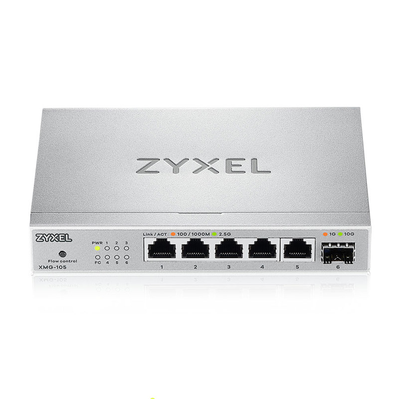 Коммутатор Zyxel XMG-105-ZZ0101F (L2) 5x2.5Гбит/с 1SFP+ неуправляемый