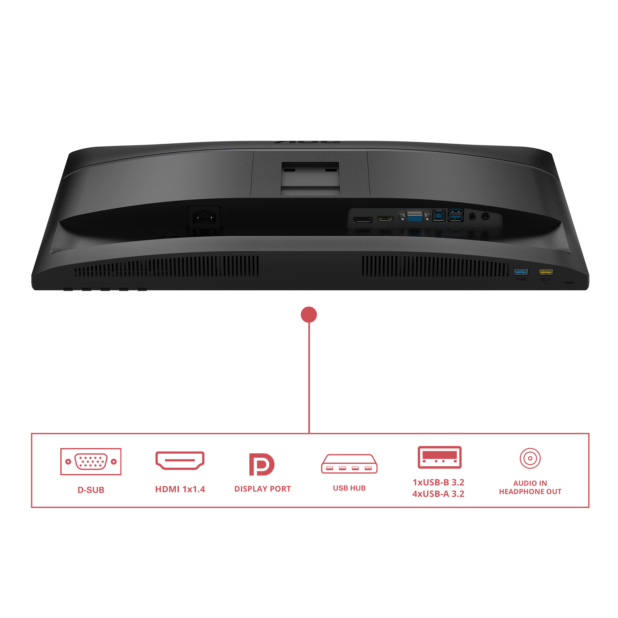 Монитор 23.8" AOC 24E4U IPS 1920x1080, 120 Гц, 4 мс, 16:9, 300 кд/м², HDMI 1.4, DP 1.2, VGA, USB-C, 