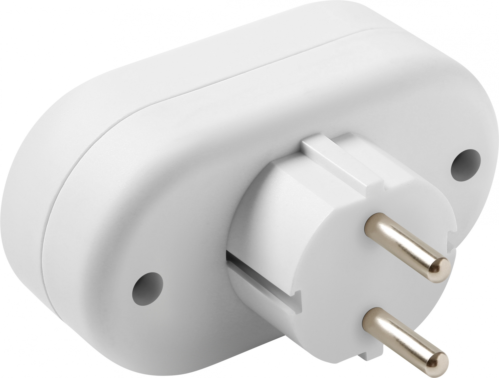 Адаптер-переходник Defender TA-03 (2 розетки) белый (пакет ПЭ)