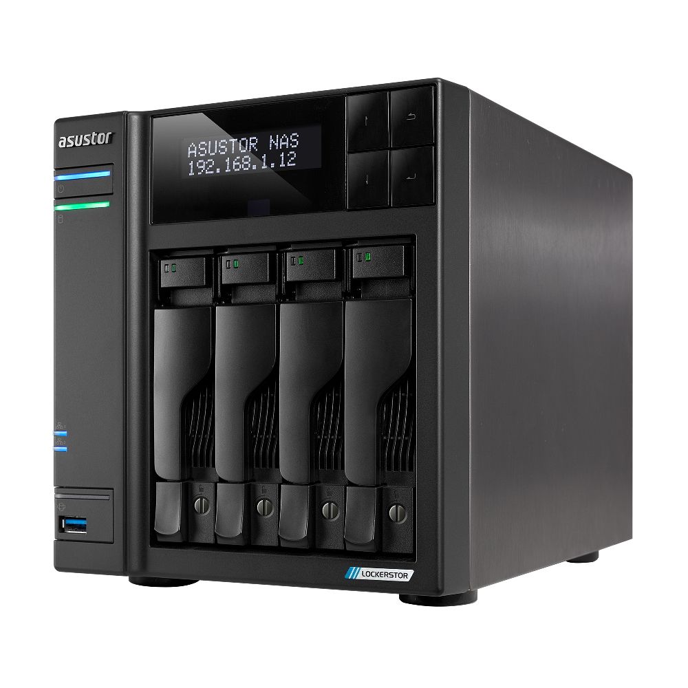 Сетевое хранилище ASUSTOR AS6704T 4-Bay NAS/Intel Celeron N1505 2,0GHz/4GB DDR4, noHDD(HDD,SSD)/2x2,