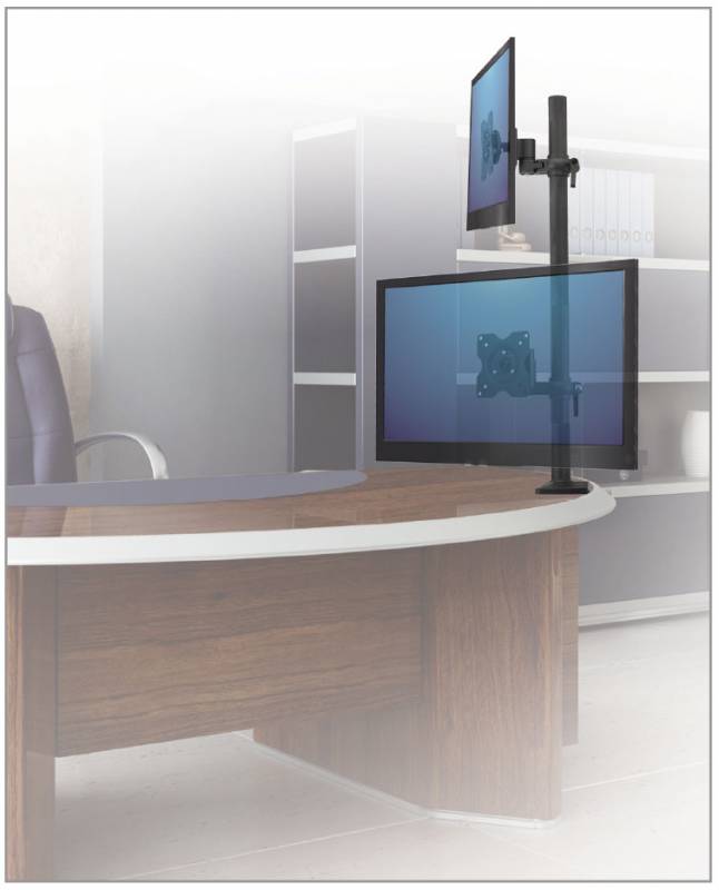 Кронштейн для мониторов ЖК Kromax OFFICE-5 серый 15"-32" макс.12кг настольный поворот и наклон