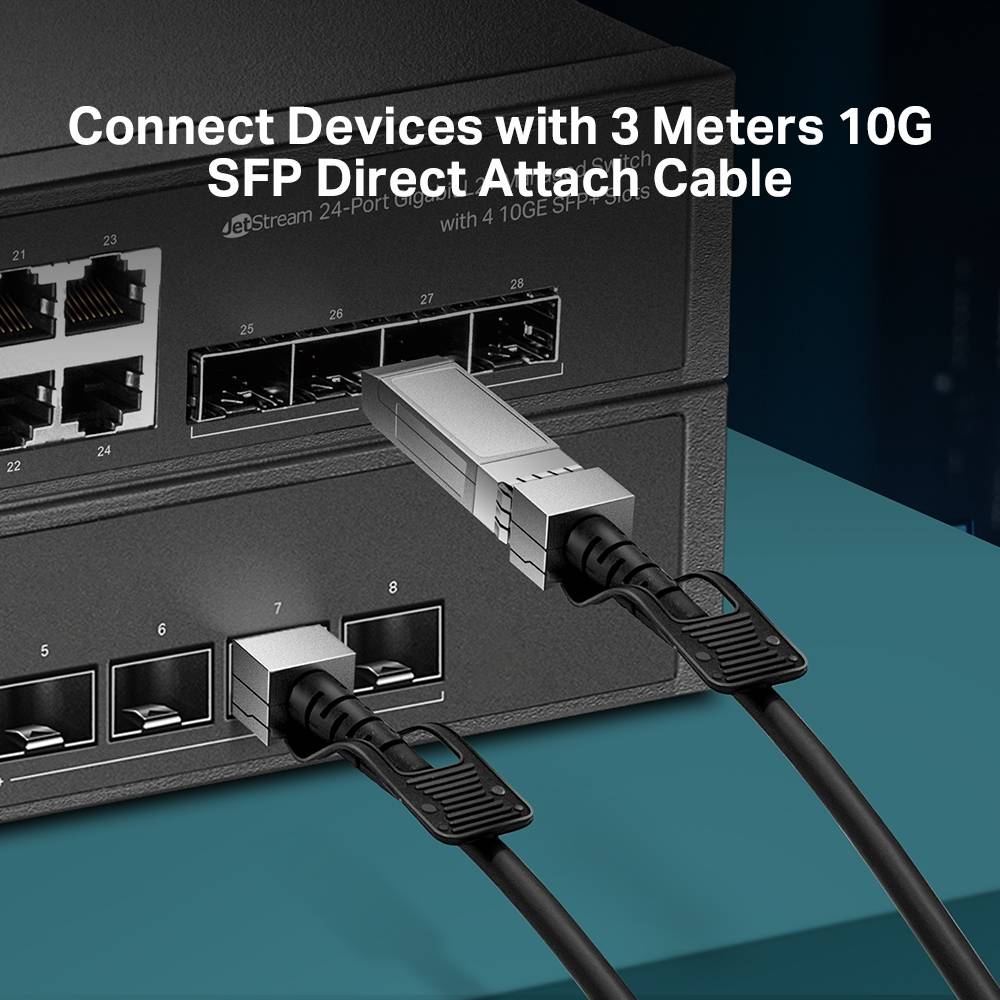 интерфейсный кабель TP-Link SM5220-3M, 3M Direct Attach SFP+ Cable for 10 Gigabit Connections